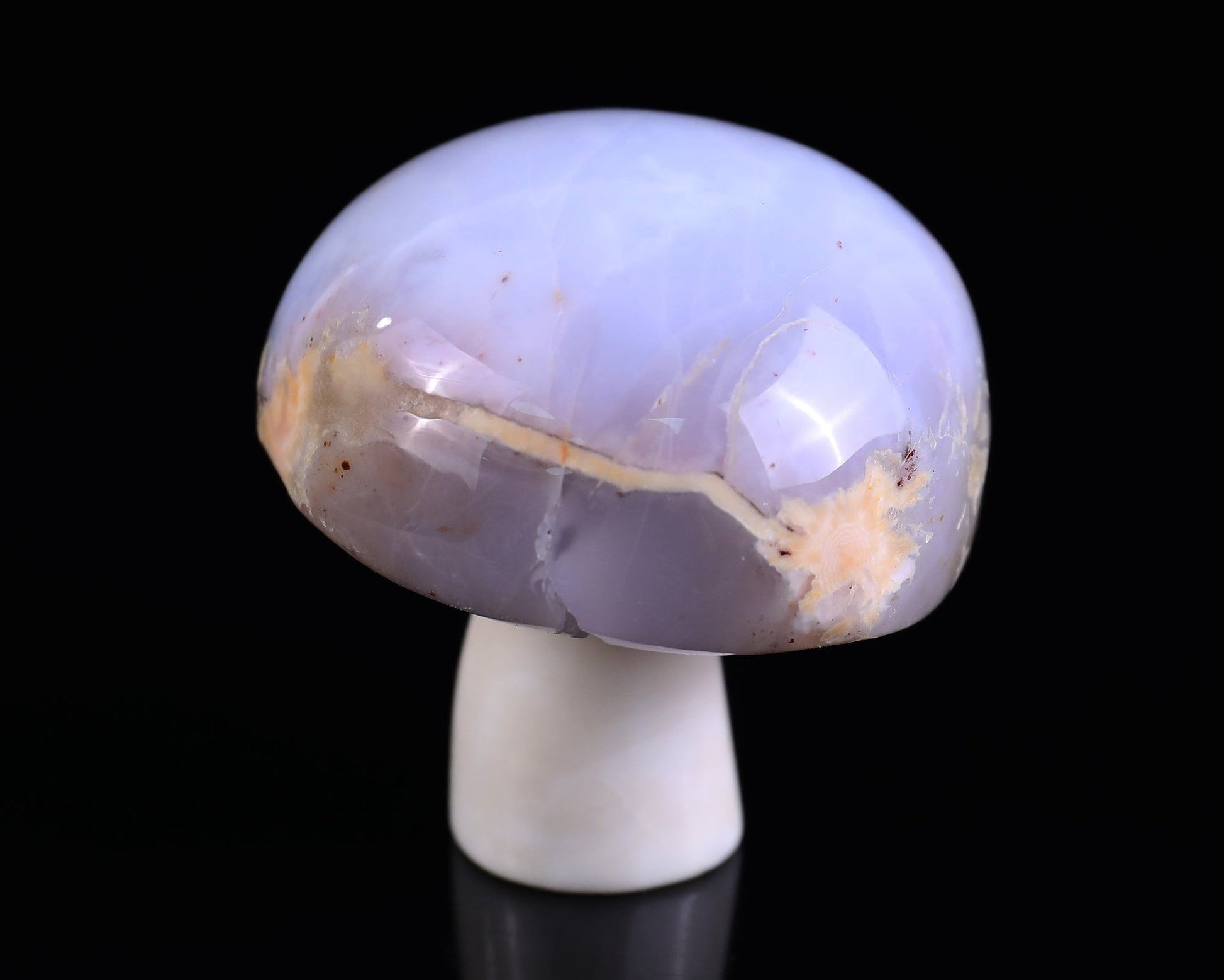 Nicedony 62mm Blue Chalcedony Hand Carved Crystal Mushroom Sculpture - View 2