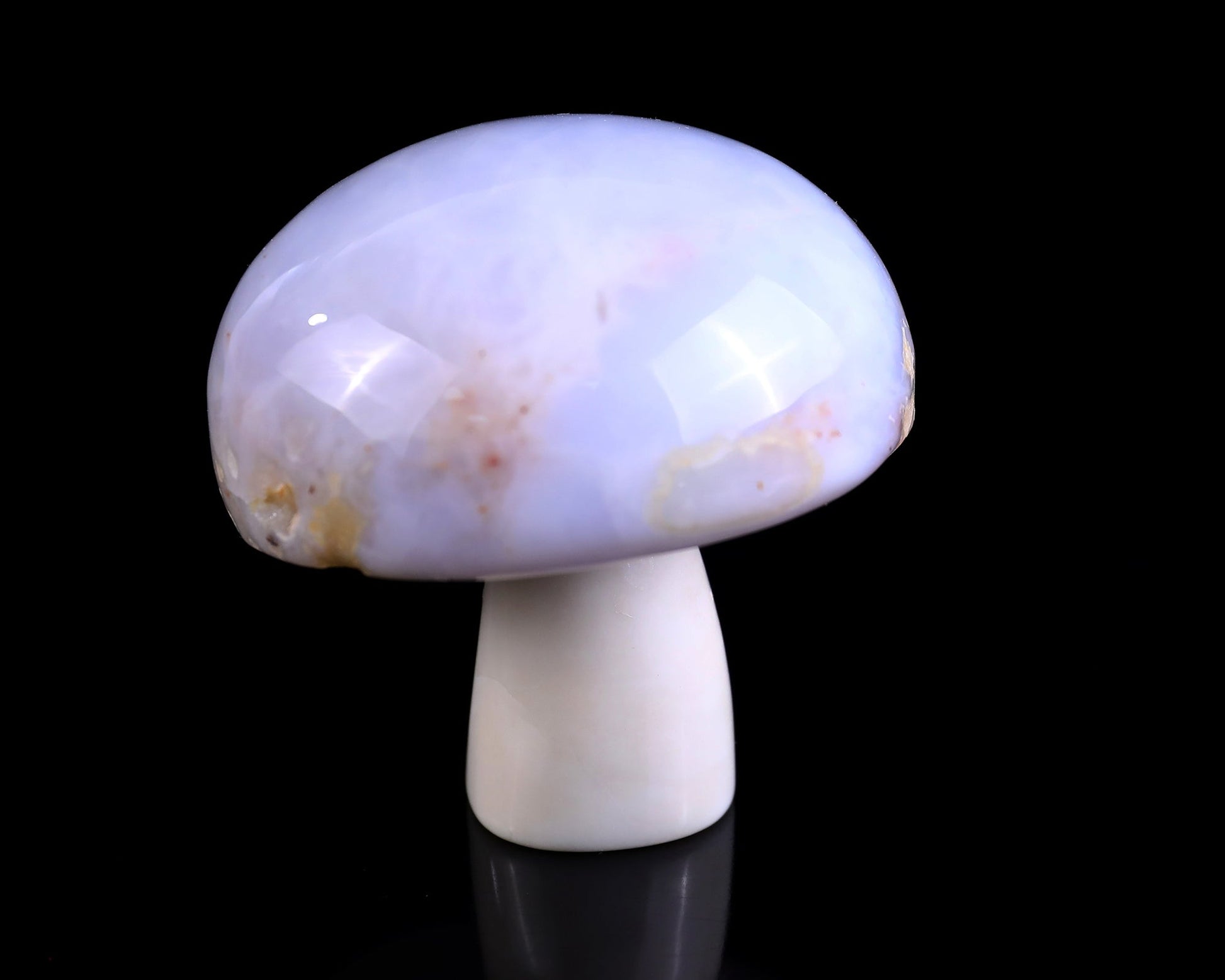 Nicedony 62mm Blue Chalcedony Hand Carved Crystal Mushroom Sculpture - View 6