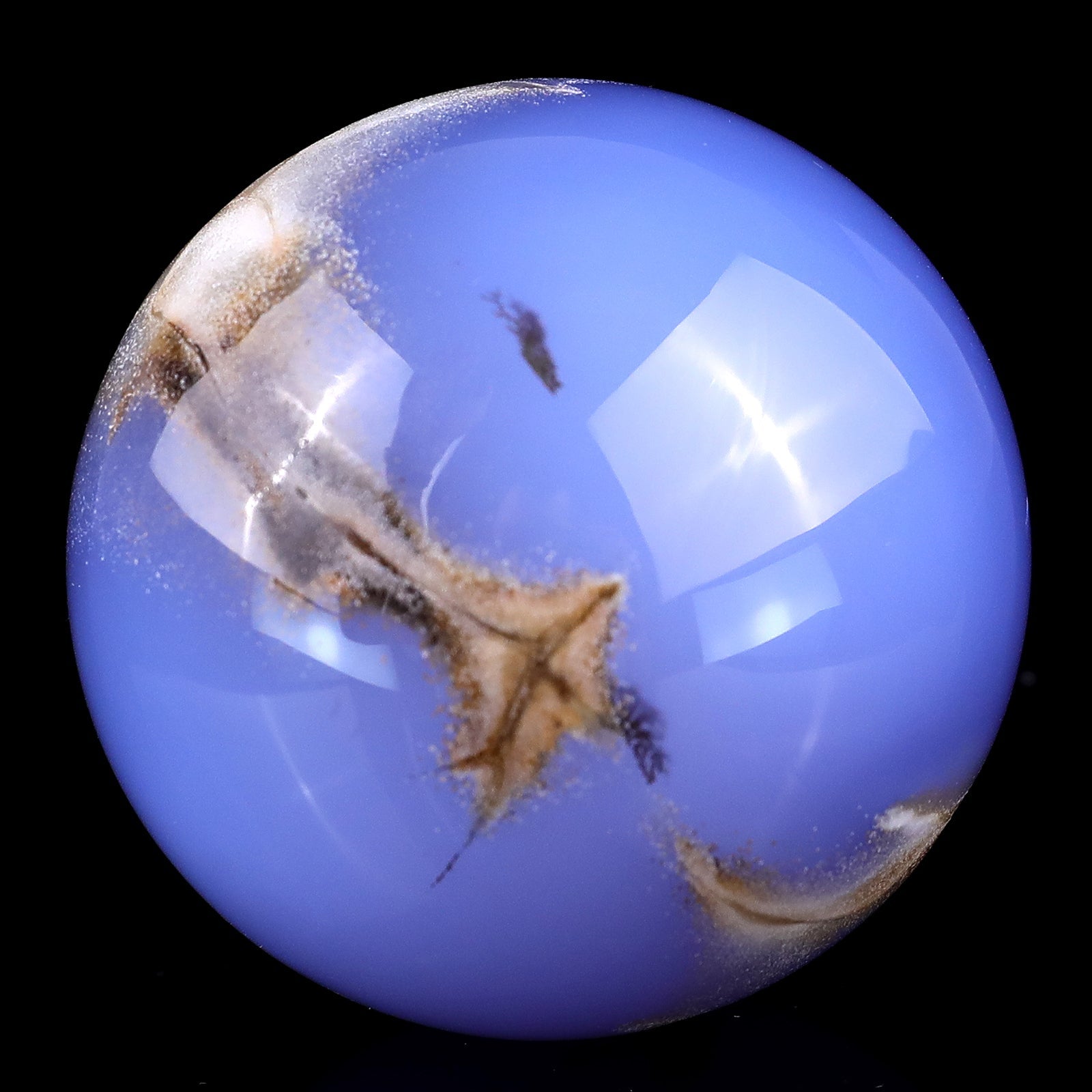 Nicedony 65mm Blue Chalcedony Hand Carved Crystal Sphere - View 9