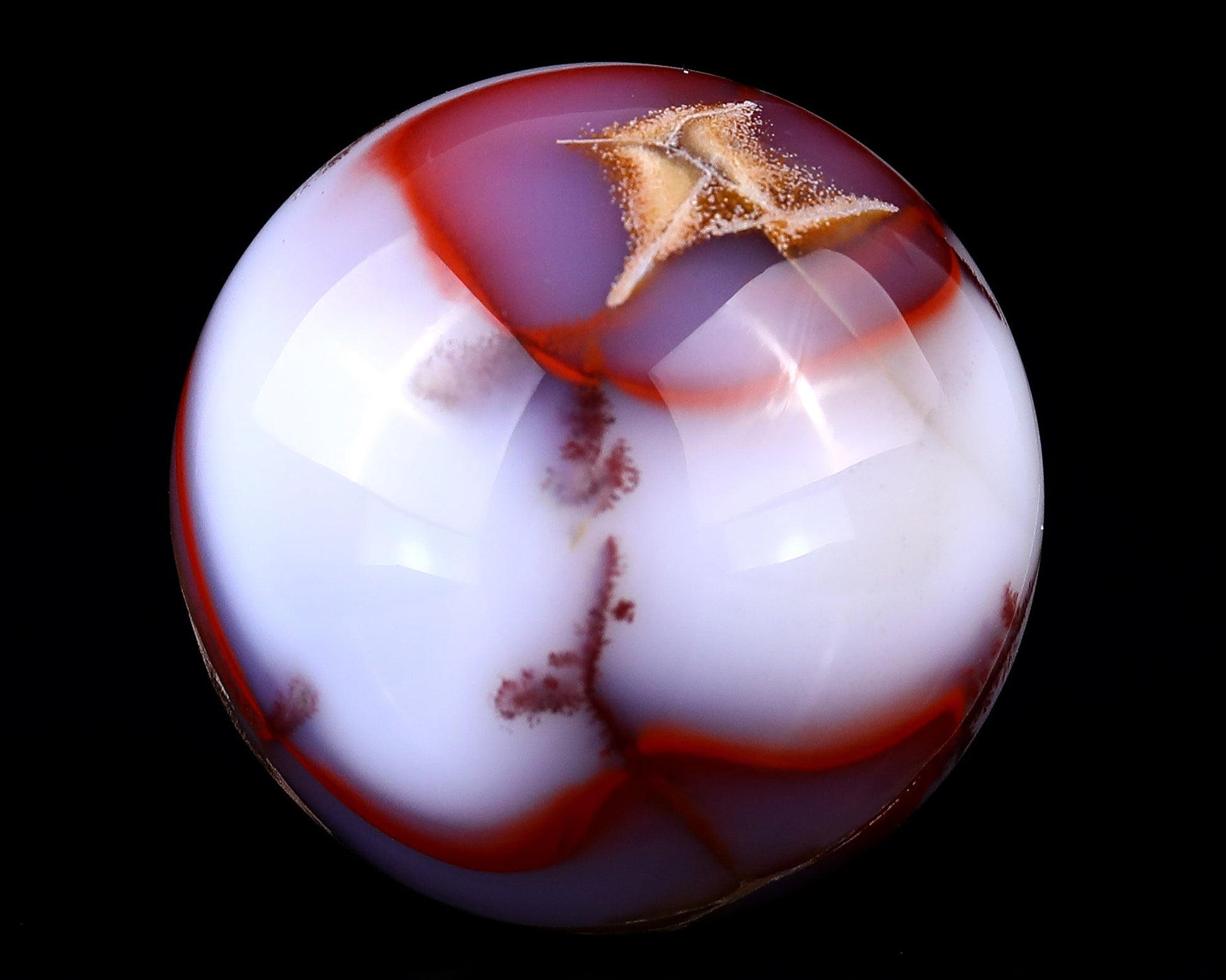 Nicedony 65mm Blue Chalcedony Hand Carved Crystal Sphere - View 6
