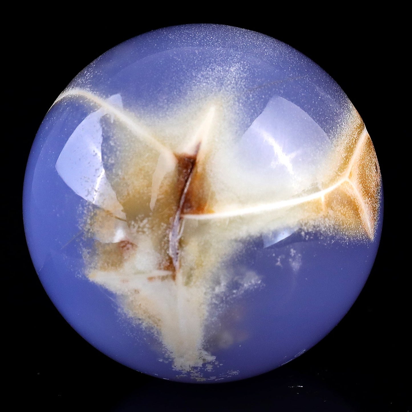 Nicedony 65mm Blue Chalcedony Hand Carved Crystal Sphere - View 15