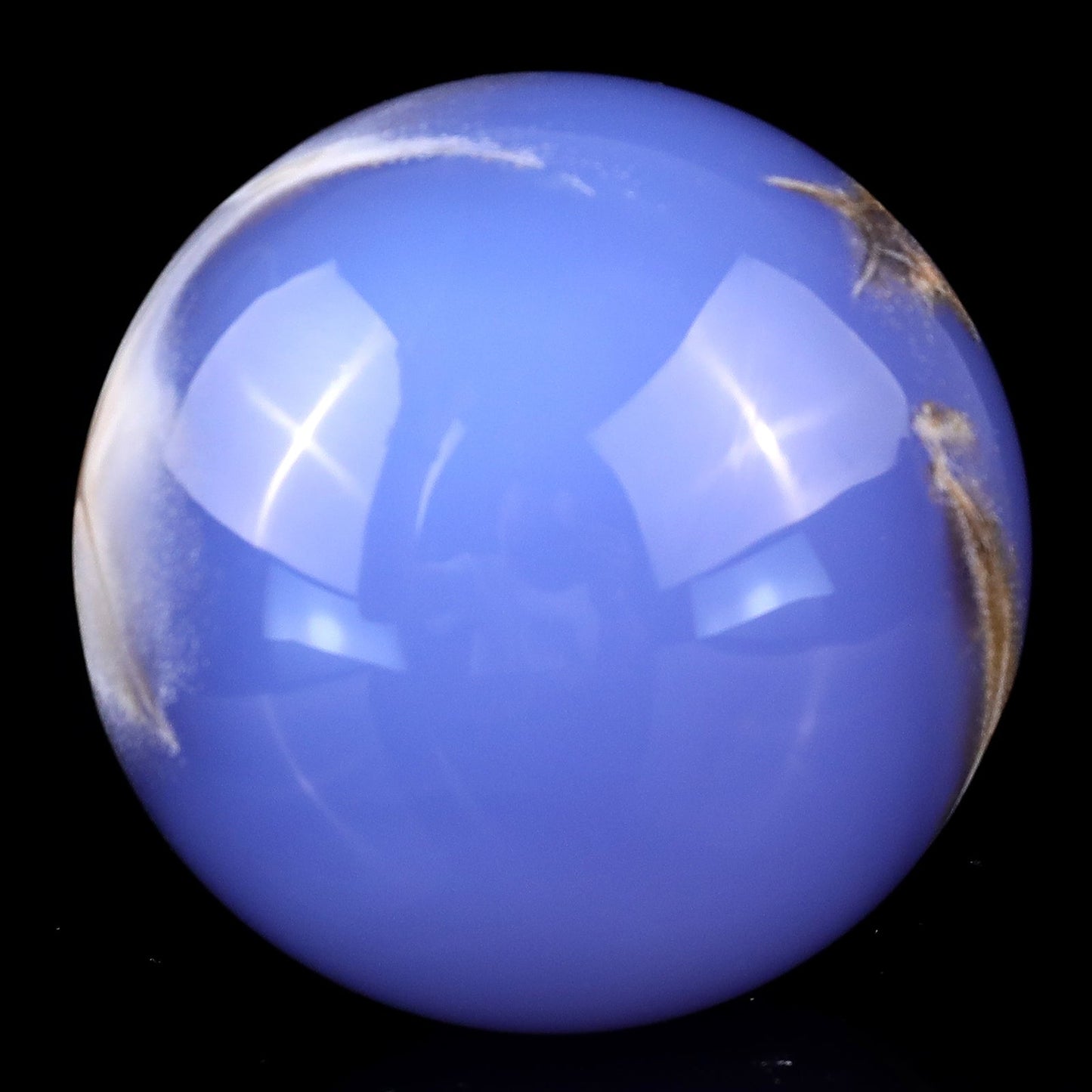 Nicedony 65mm Blue Chalcedony Hand Carved Crystal Sphere - View 11
