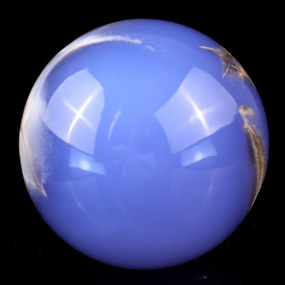 Nicedony 65mm Blue Chalcedony Hand Carved Crystal Sphere - View 11
