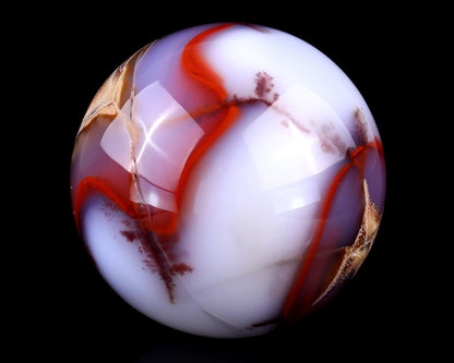 Nicedony 65mm Blue Chalcedony Hand Carved Crystal Sphere - #1100078