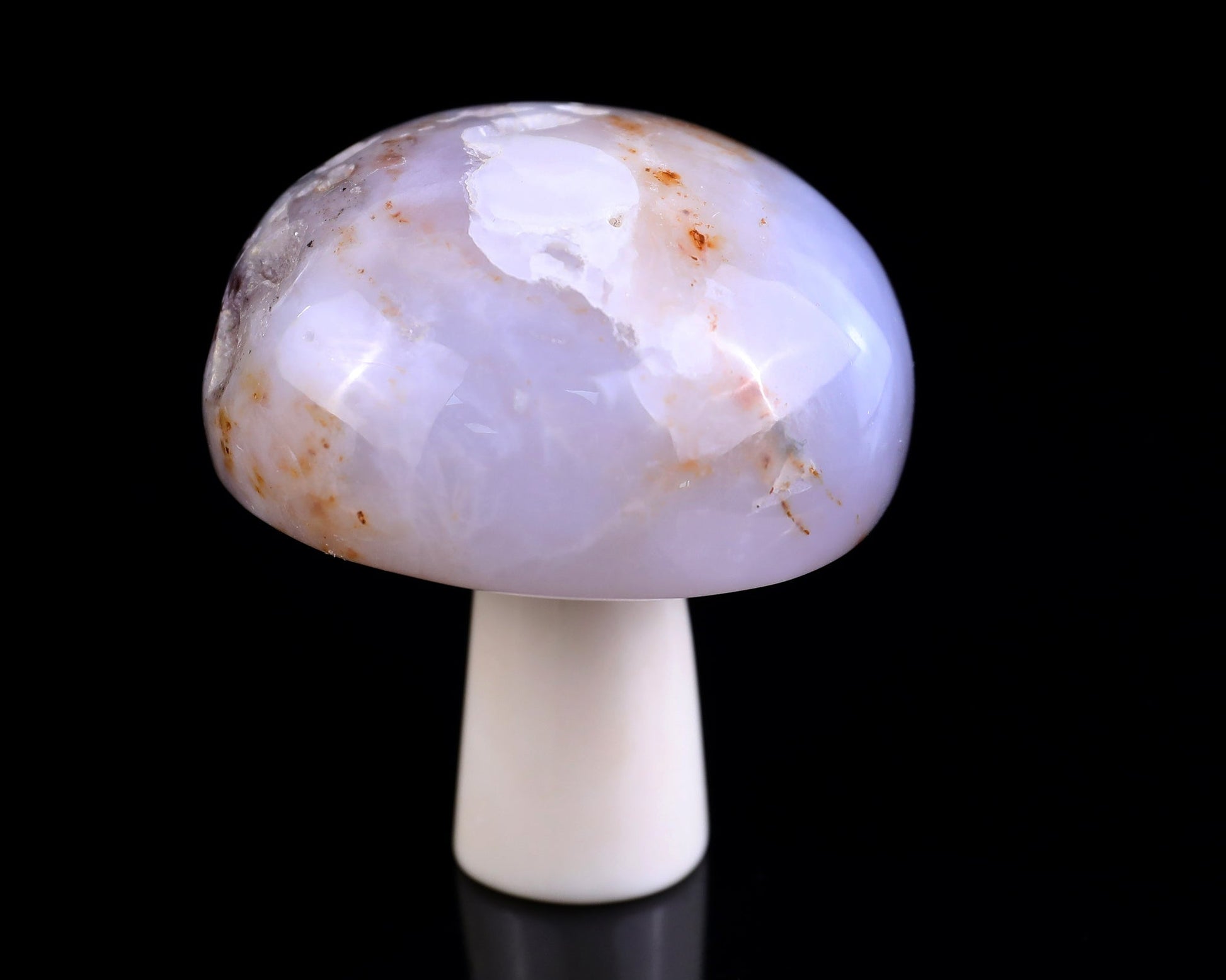 Nicedony 66mm Blue Chalcedony Hand Carved Crystal Mushroom Sculpture - View 6