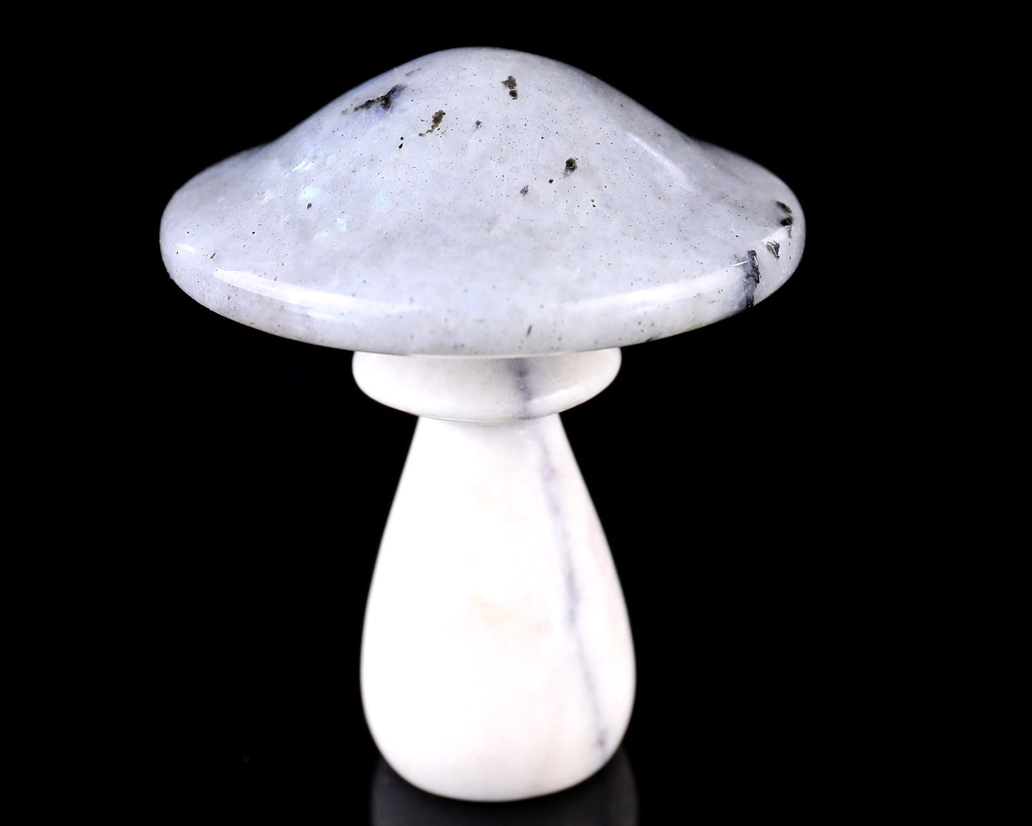 Nicedony 67mm Labradorite Hand Carved Crystal Mushroom Sculpture - #3100123