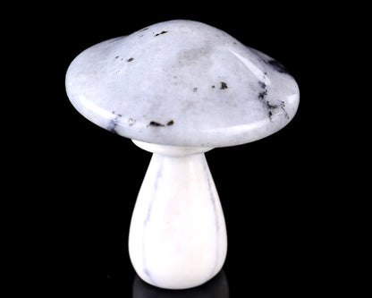 Nicedony 67mm Labradorite Hand Carved Crystal Mushroom Sculpture - #3100117
