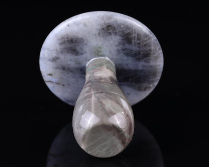 Nicedony 67mm Labradorite Hand Carved Crystal Mushroom Sculpture - View 10