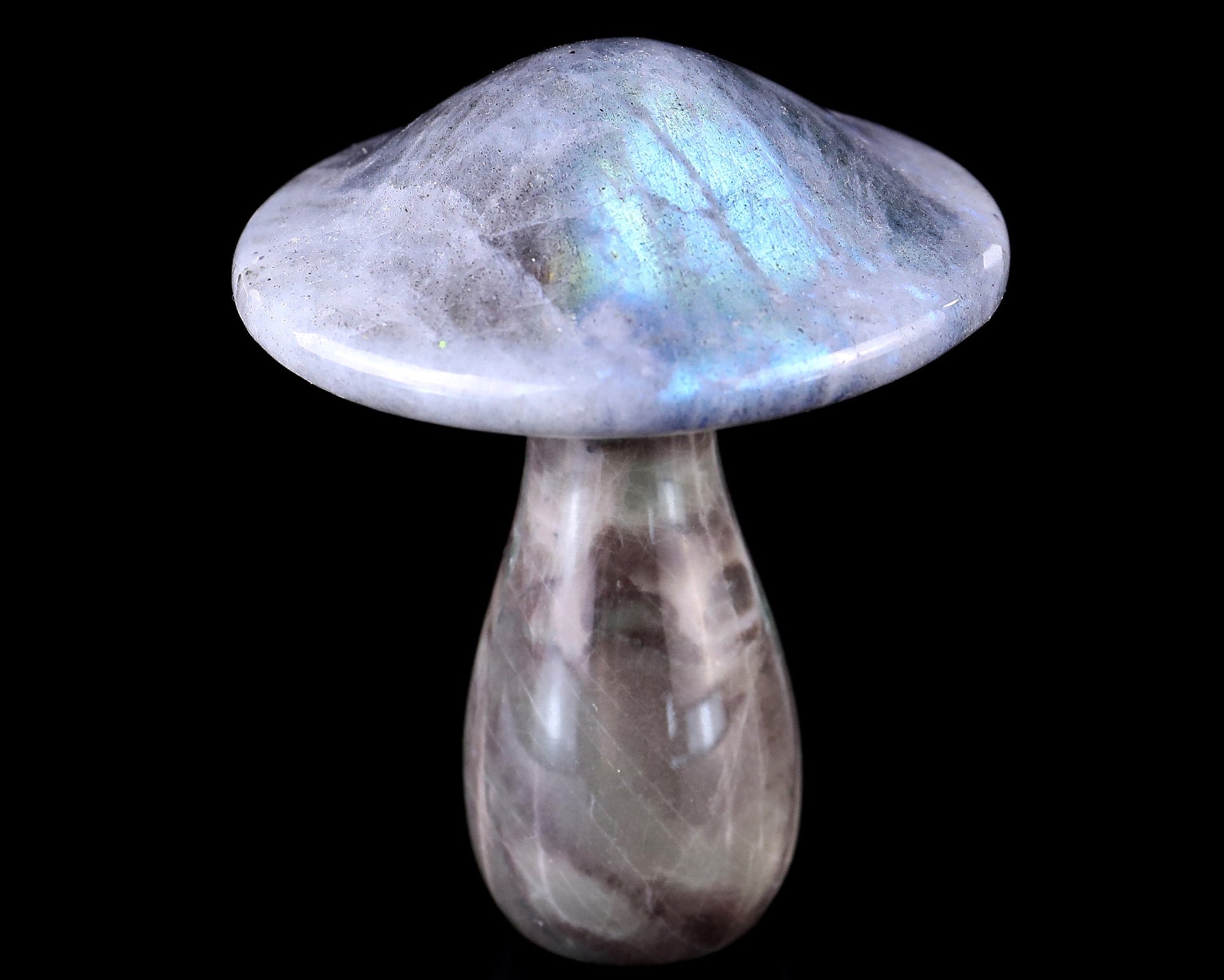 Nicedony 67mm Labradorite Hand Carved Crystal Mushroom Sculpture - View 7