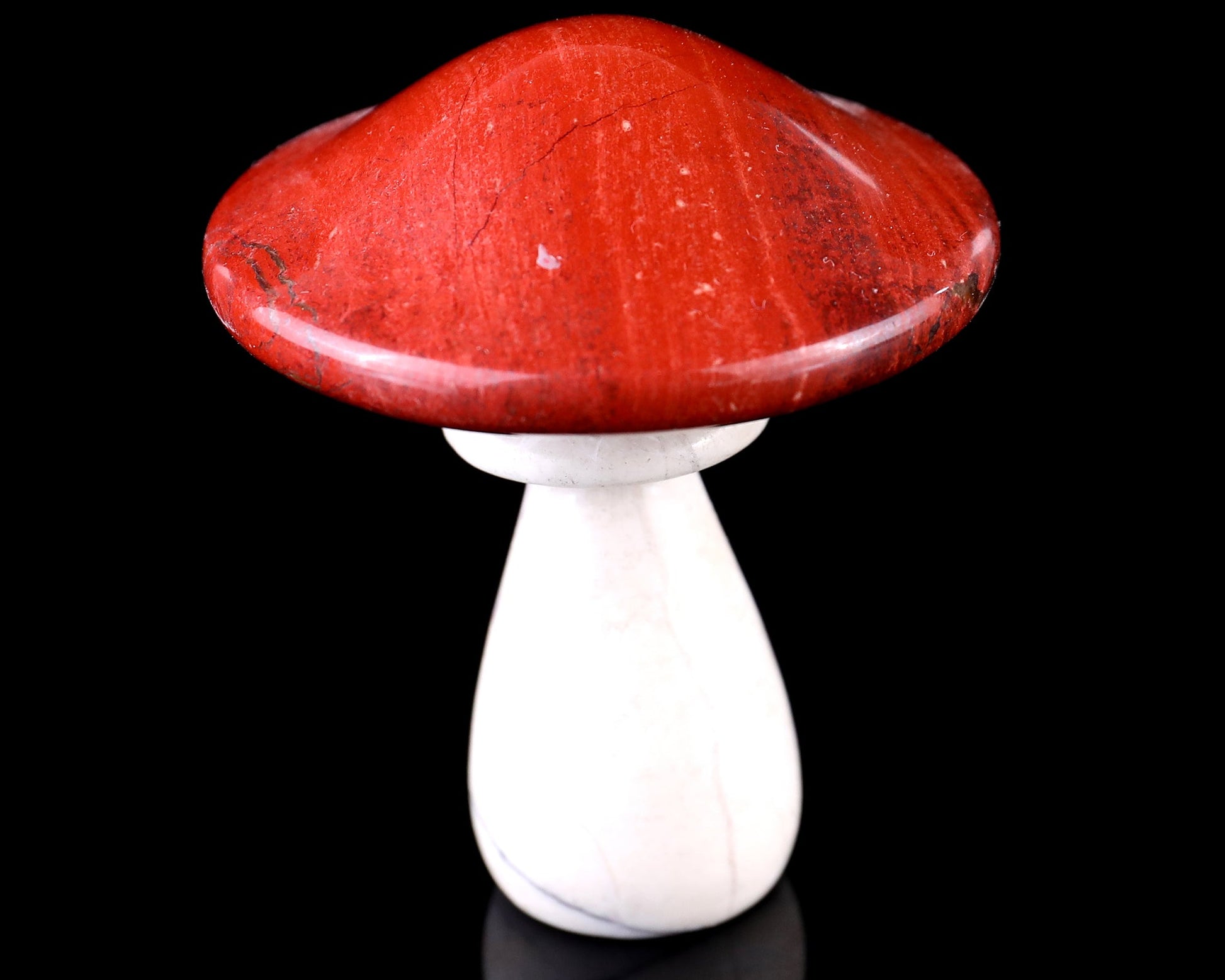Nicedony 67mm Red Jasper Hand Carved Crystal Mushroom Sculpture - View 6