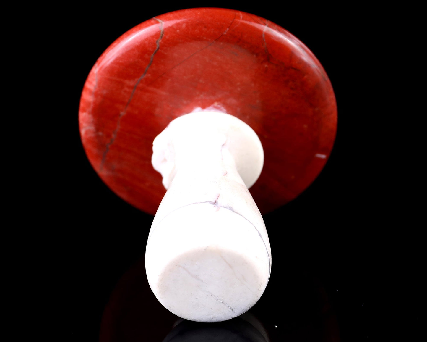 Nicedony 67mm Red Jasper Hand Carved Crystal Mushroom Sculpture - View 5
