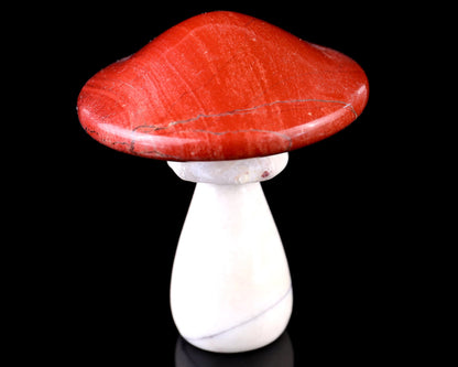 Nicedony 67mm Red Jasper Hand Carved Crystal Mushroom Sculpture - View 2