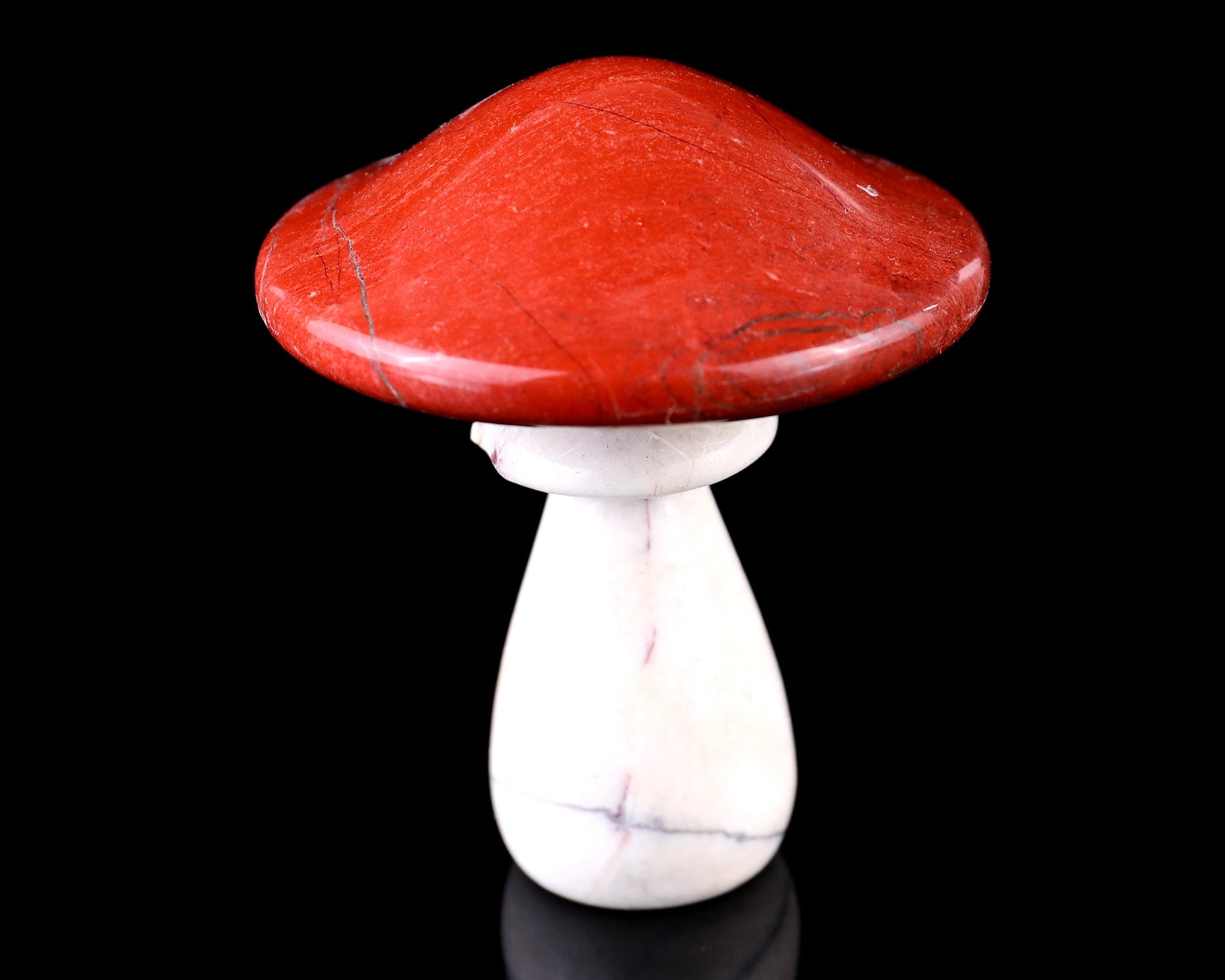 Nicedony 67mm Red Jasper Hand Carved Crystal Mushroom Sculpture - View 3