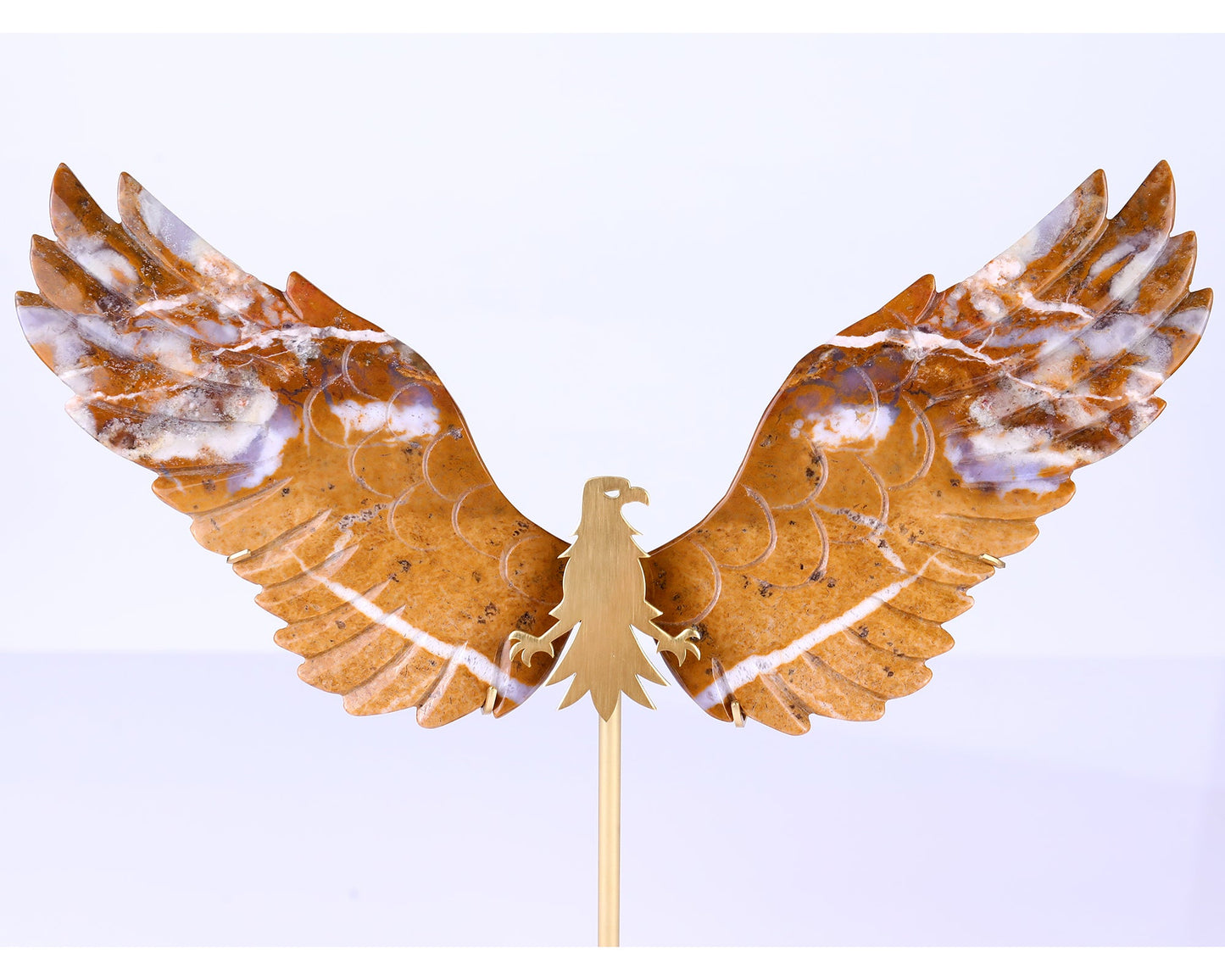 Nicedony 7.0" Chalcedony Hand Carved Crystal Eagle Wings Sculpture - View 2