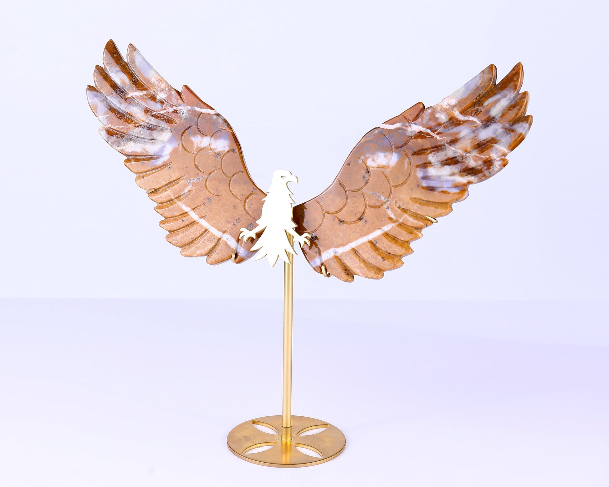 Nicedony 7.0" Chalcedony Hand Carved Crystal Eagle Wings Sculpture - View 10