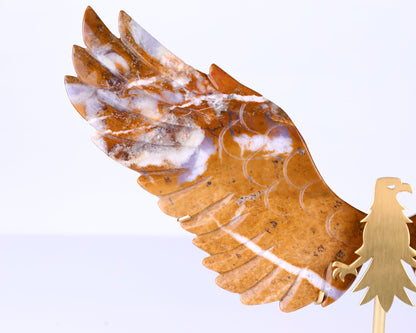 Nicedony 7.0" Chalcedony Hand Carved Crystal Eagle Wings Sculpture - View 6