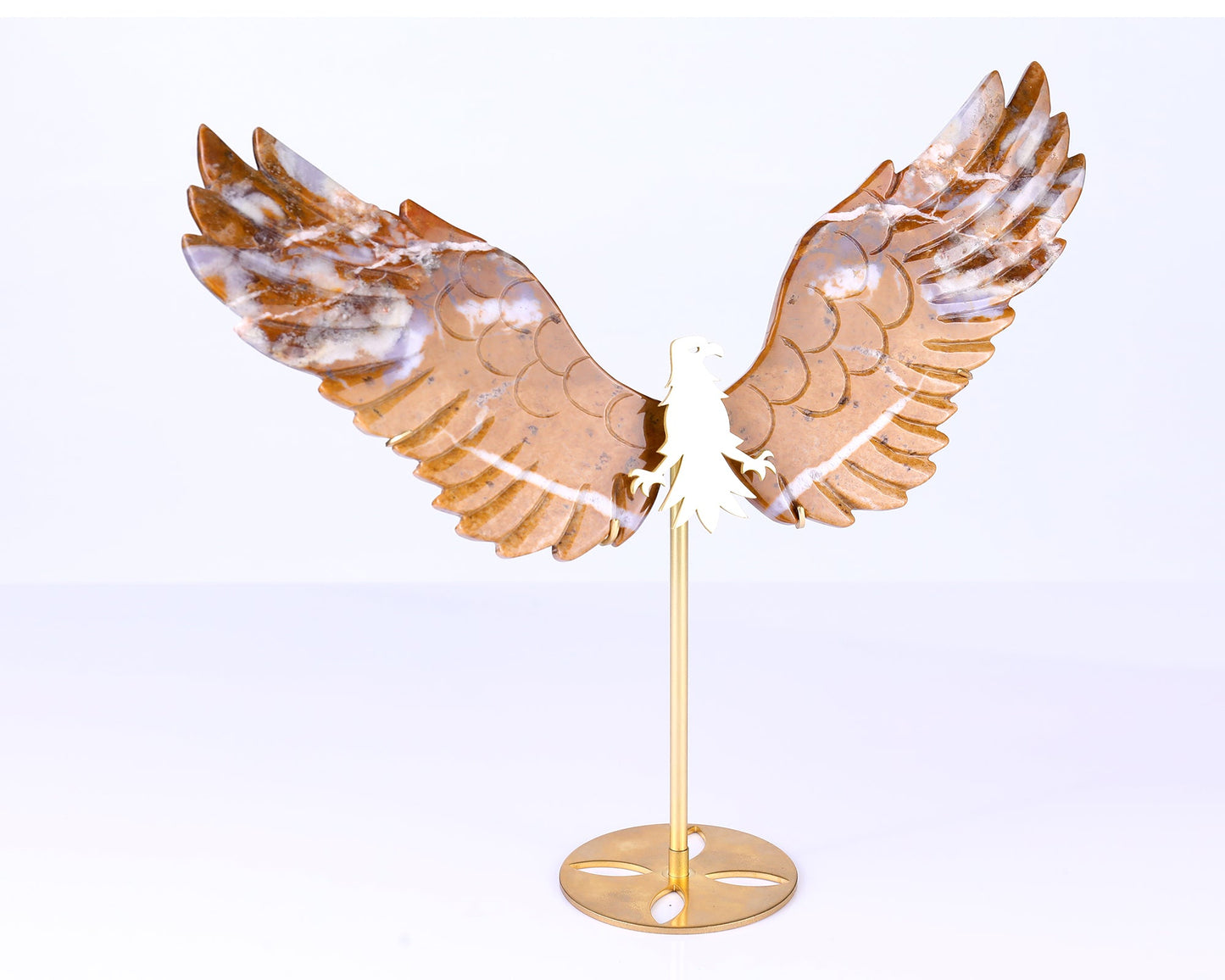 Nicedony 7.0" Chalcedony Hand Carved Crystal Eagle Wings Sculpture - View 7