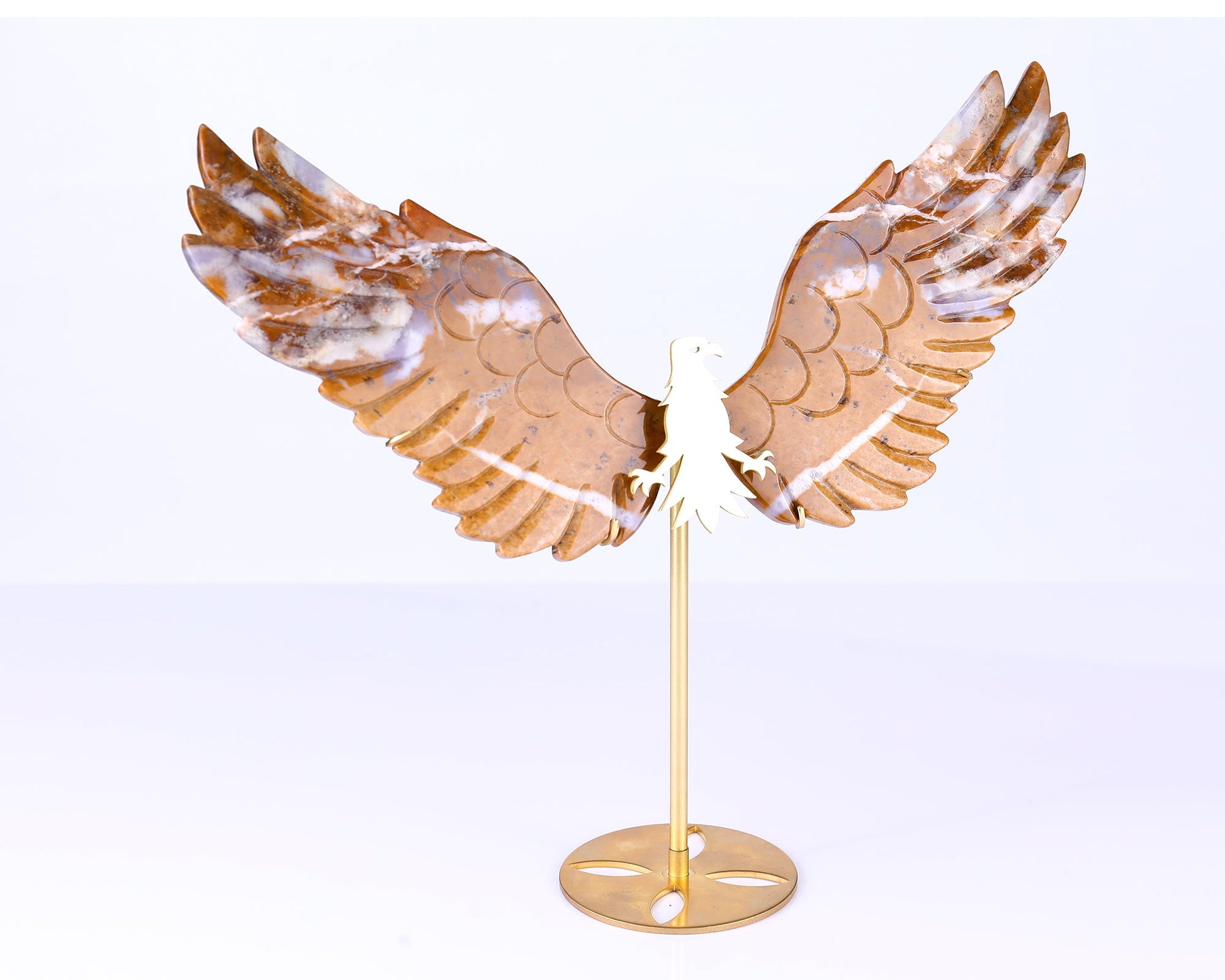 Nicedony 7.0" Chalcedony Hand Carved Crystal Eagle Wings Sculpture - View 7