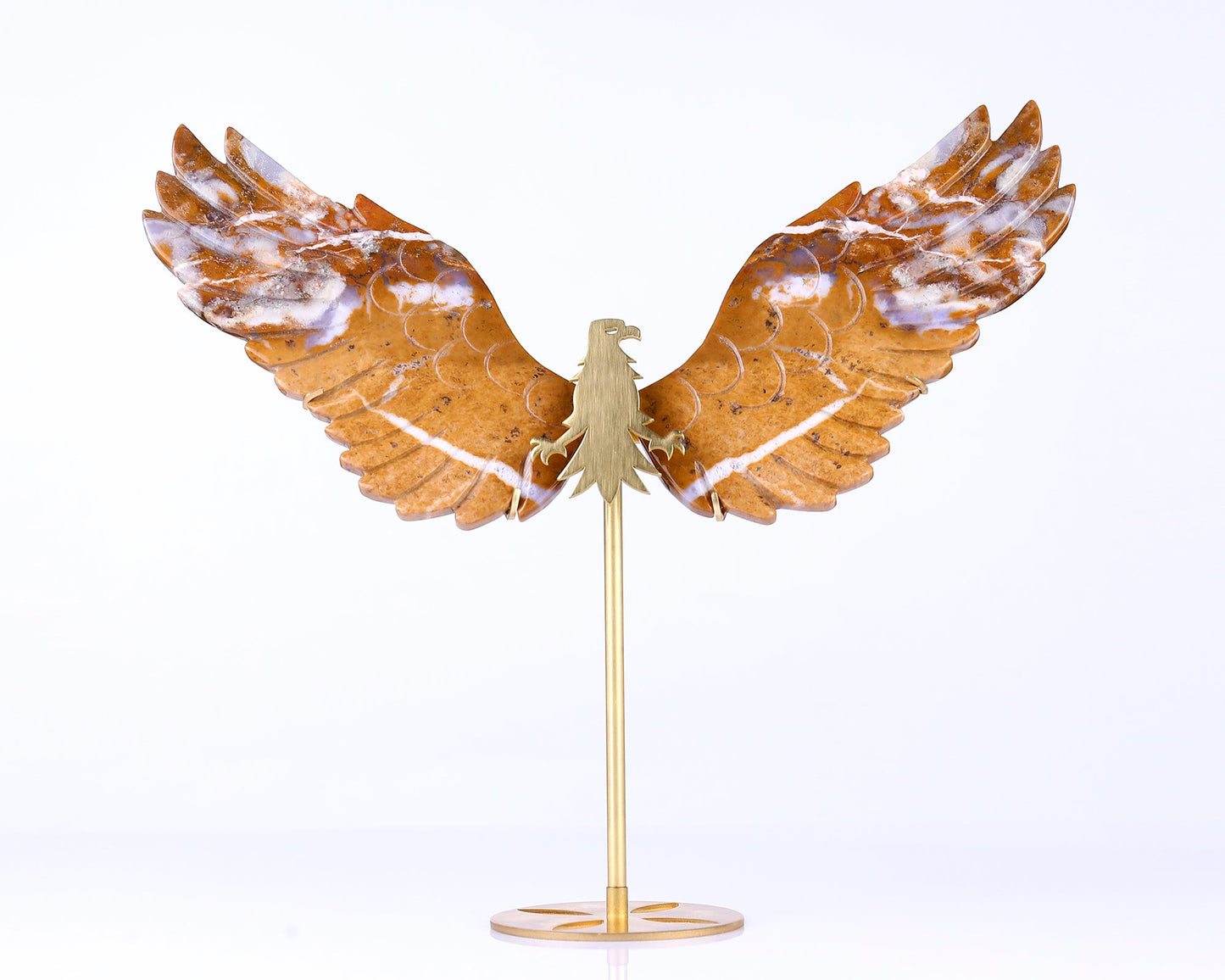 Nicedony 7.0" Chalcedony Hand Carved Crystal Eagle Wings Sculpture - View 4