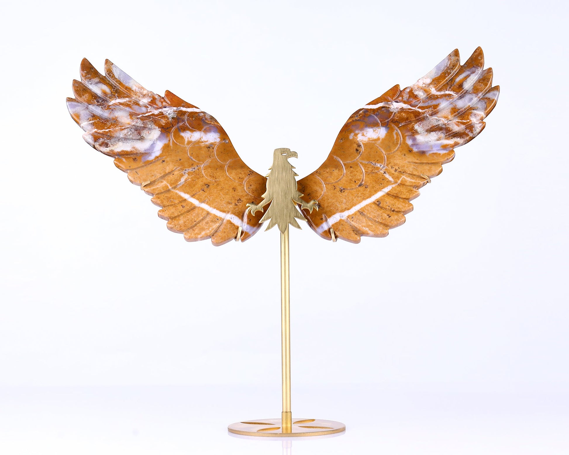 Nicedony 7.0" Chalcedony Hand Carved Crystal Eagle Wings Sculpture - View 4