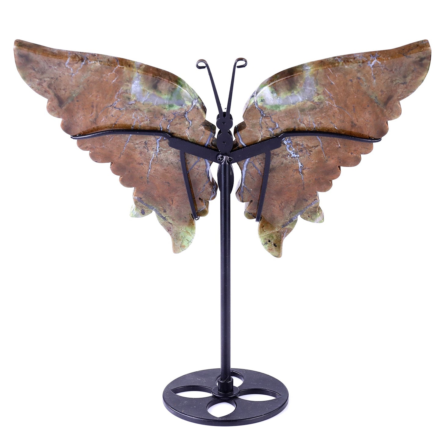 Nicedony 7.0" Green Opal Hand Carved Butterfly Wings Sculpture - View 6