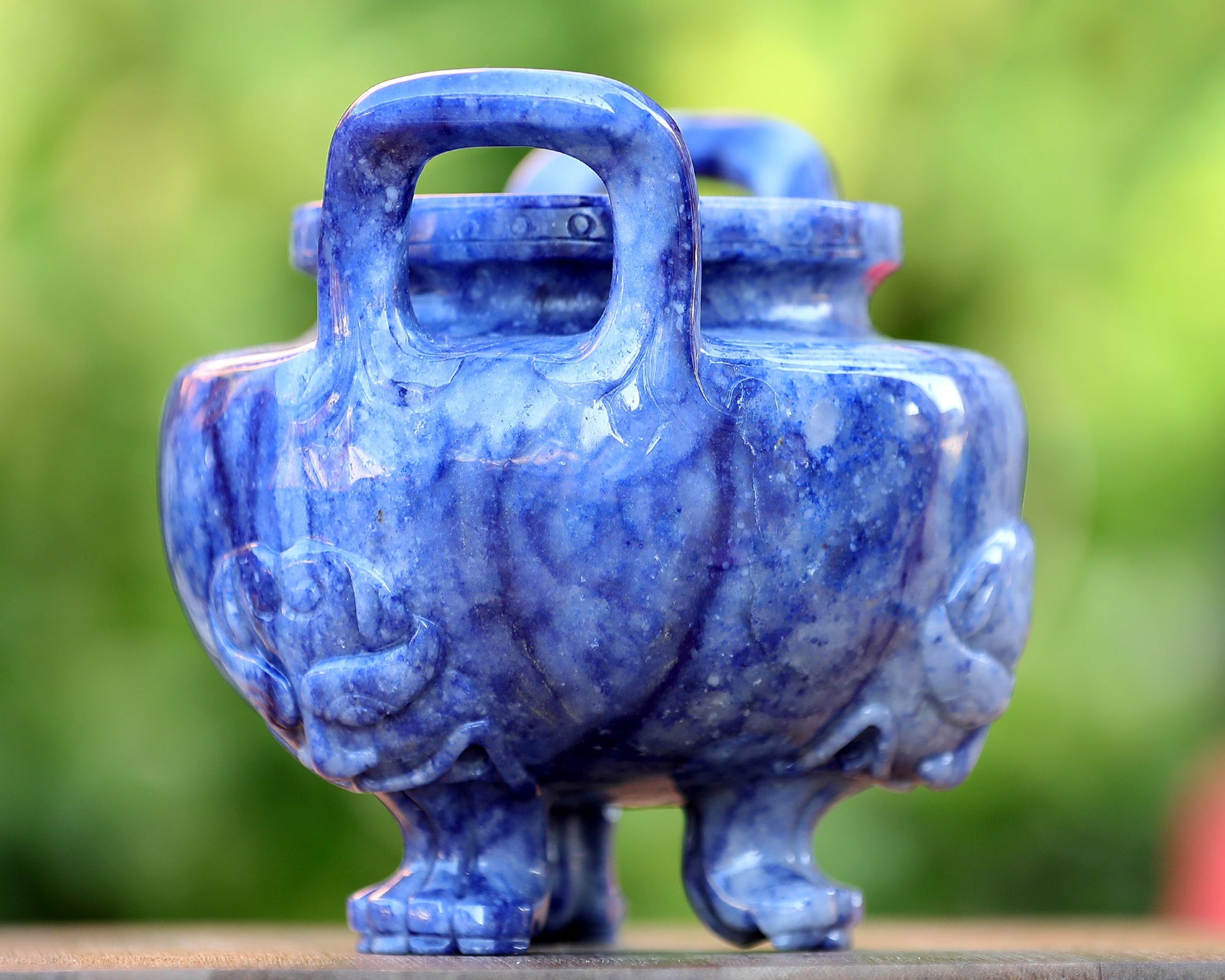 Nicedony 7.0” Blue Aventurine Hand Carved Crystal Gemstone Censer - View 8