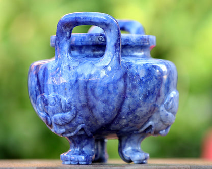 Nicedony 7.0” Blue Aventurine Hand Carved Crystal Gemstone Censer - View 8