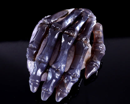 Nicedony 7.1" Amethyst Druse Agate Hand Carved Forever Love Hand - View 10