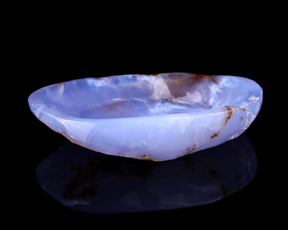 Nicedony 7.1" Blue Chalcedony Hand Carved Crystal Ashtray Fruit Tray - View 5