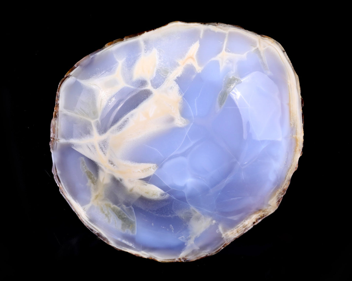 Nicedony 7.1" Blue Chalcedony Hand Carved Jewelry Tray Fruit Tray - View 4