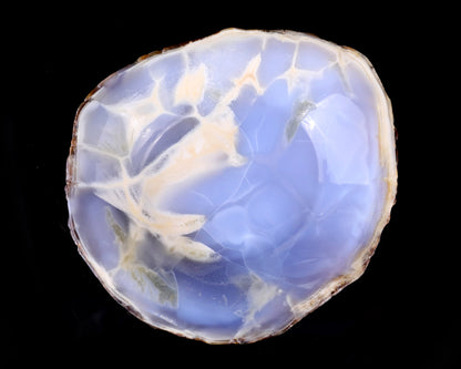Nicedony 7.1" Blue Chalcedony Hand Carved Jewelry Tray Fruit Tray - View 4