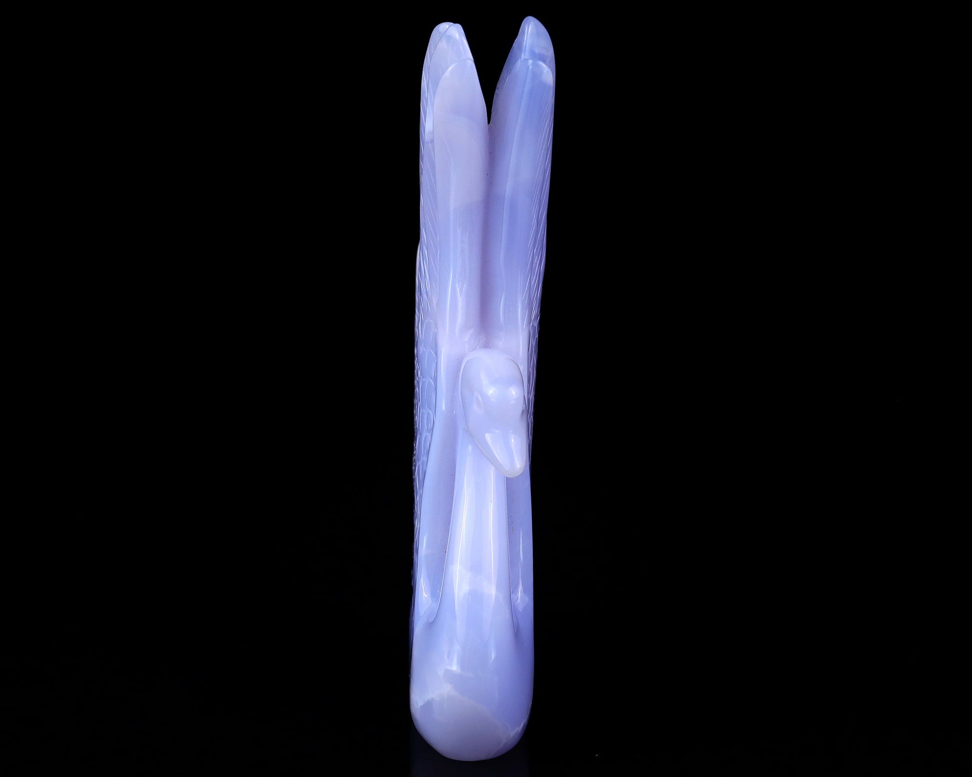 Nicedony 7.1"  Blue Chalcedony Hand Carved Crystal Swan Sculpture - View 3