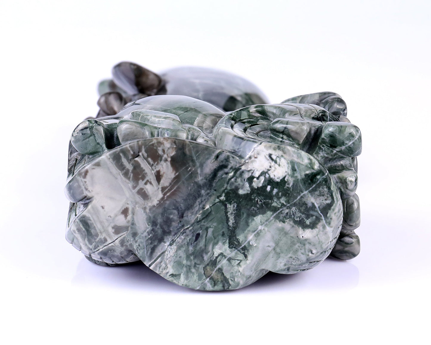 Nicedony 7.1" Jiulong Jade Hand Carved Crystal Dolphins Sculpture - View 6