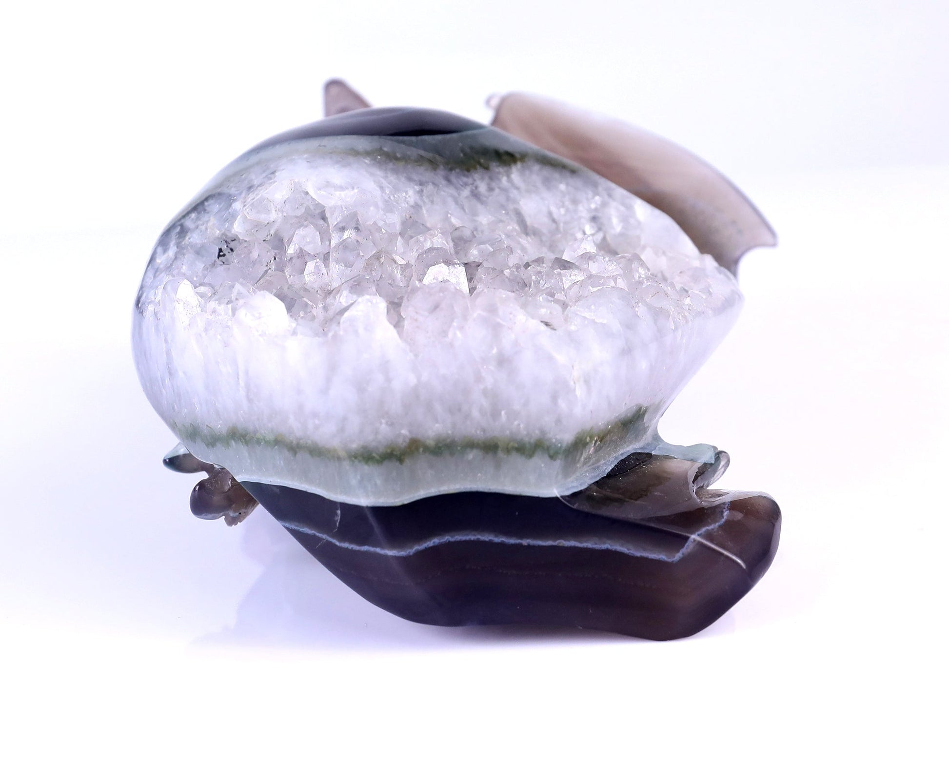 Nicedony 7.1" Quartz Druse Rock Hand Carved Cute Baby Dragon - View 9
