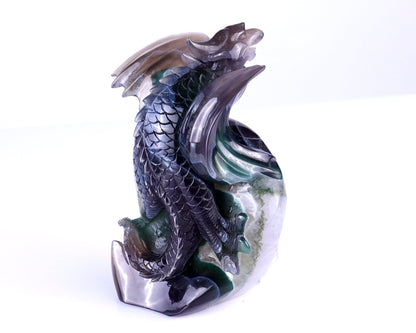 Nicedony 7.1" Quartz Druse Rock Hand Carved Cute Baby Dragon - View 5