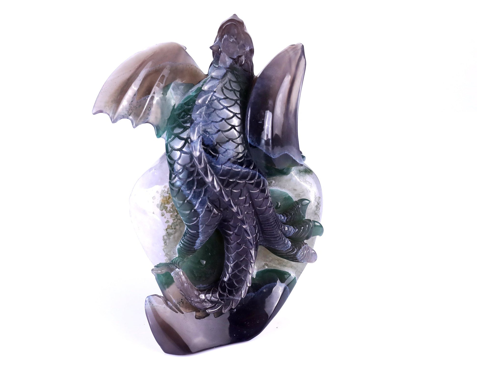 Nicedony 7.1" Quartz Druse Rock Hand Carved Cute Baby Dragon - View 6