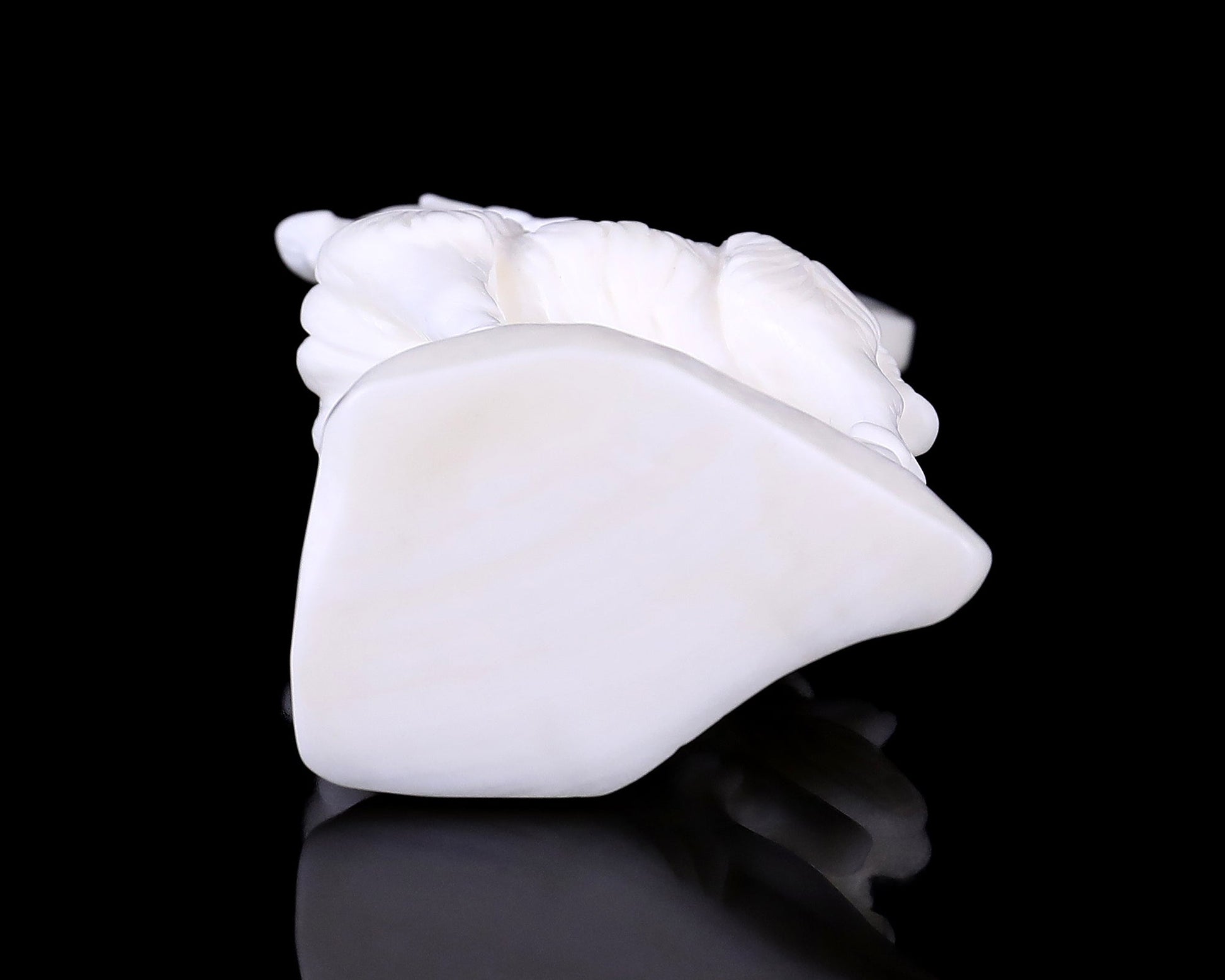 Nicedony 7.2" White Jade Hand Carved Sheep with Coin Sculpture - View 8