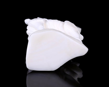 Nicedony 7.2" White Jade Hand Carved Sheep with Coin Sculpture - View 8
