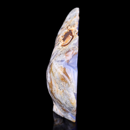 Nicedony 7.3" Blue Chalcedony Hand Carved Crystal Swan Sculpture - View 4