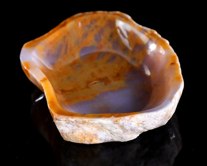 Nicedony 7.4" Chalcedony Hand Carved Crystal Ashtray Fruit Tray - View 2