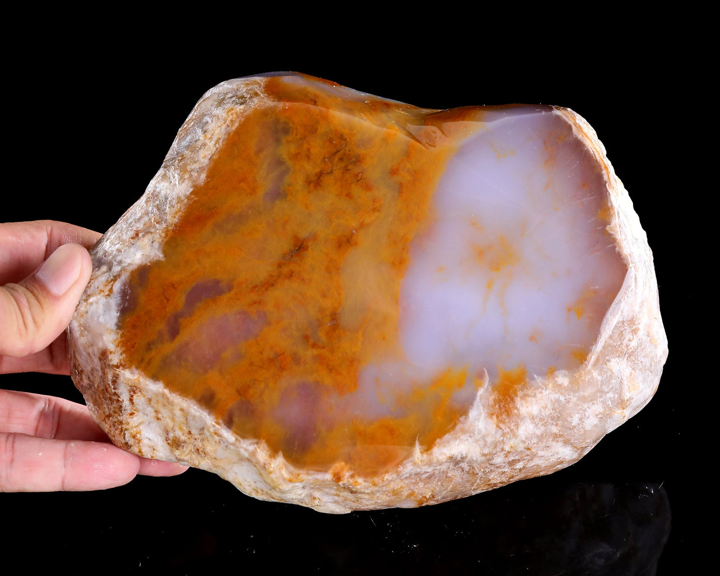 Nicedony 7.4" Chalcedony Hand Carved Crystal Ashtray Fruit Tray - View 6