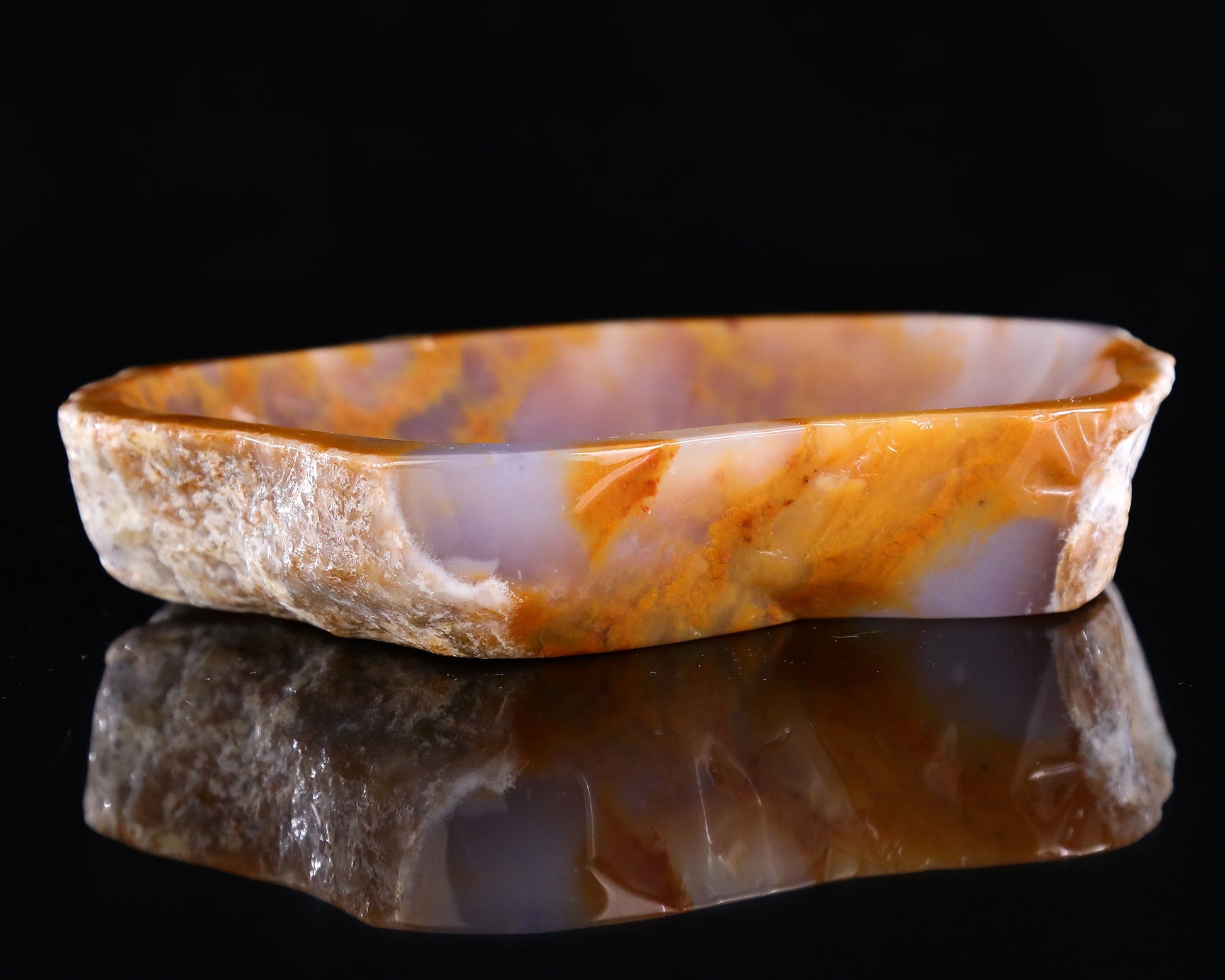 Nicedony 7.4" Chalcedony Hand Carved Crystal Ashtray Fruit Tray - View 7