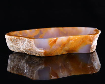 Nicedony 7.4" Chalcedony Hand Carved Crystal Ashtray Fruit Tray - View 7