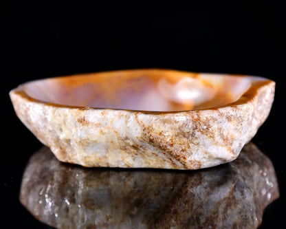 Nicedony 7.4" Chalcedony Hand Carved Crystal Ashtray Fruit Tray - View 9