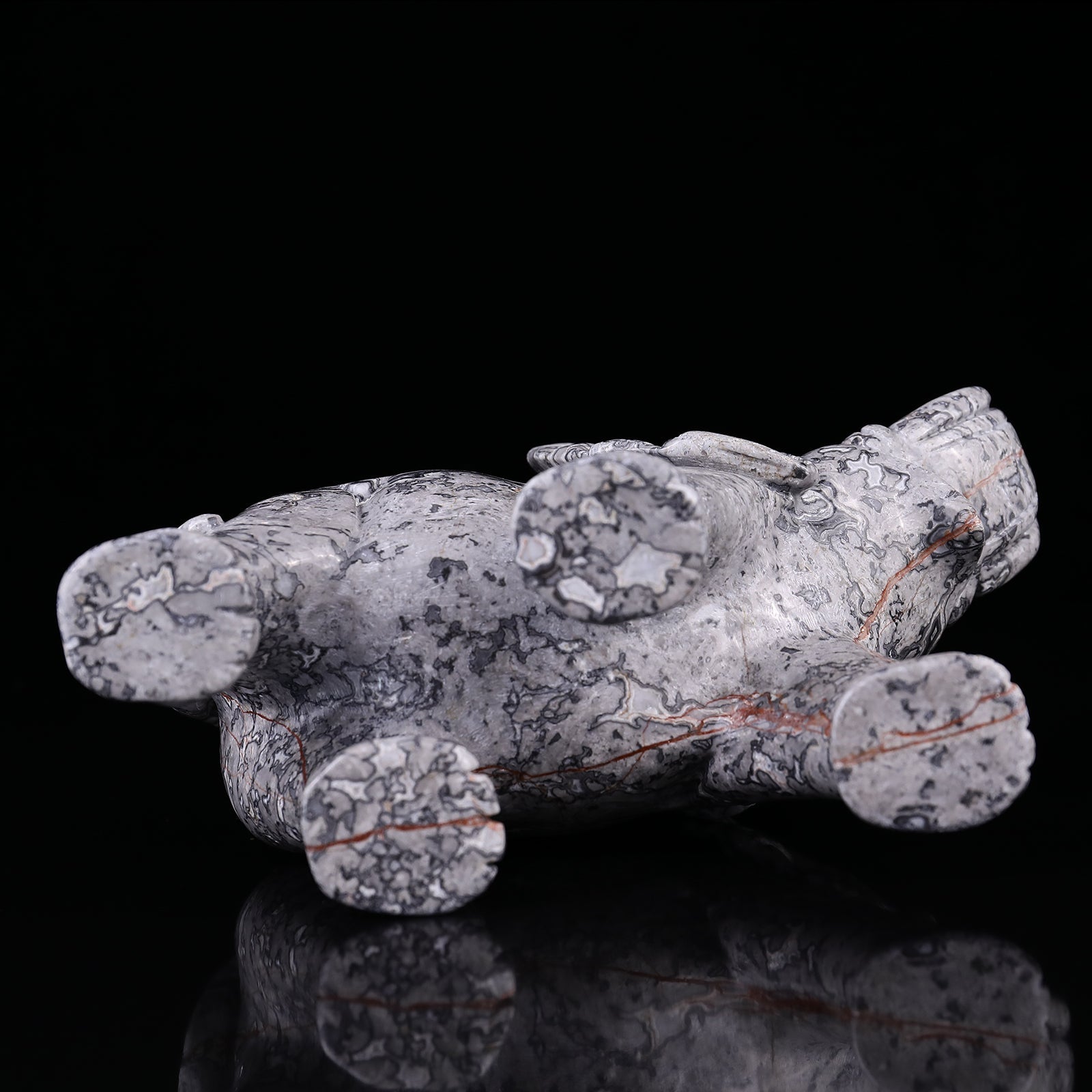 Nicedony 7.4" Map Jasper Hand Carved Crystal Elephant Sculpture - View 6