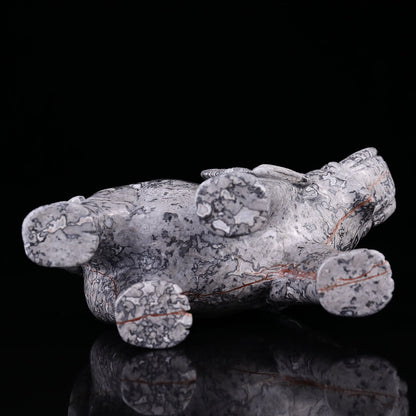 Nicedony 7.4" Map Jasper Hand Carved Crystal Elephant Sculpture - View 6