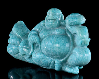 Nicedony 7.5" Amazonite Hand Carved Crystal Buddha Sculpture - View 6
