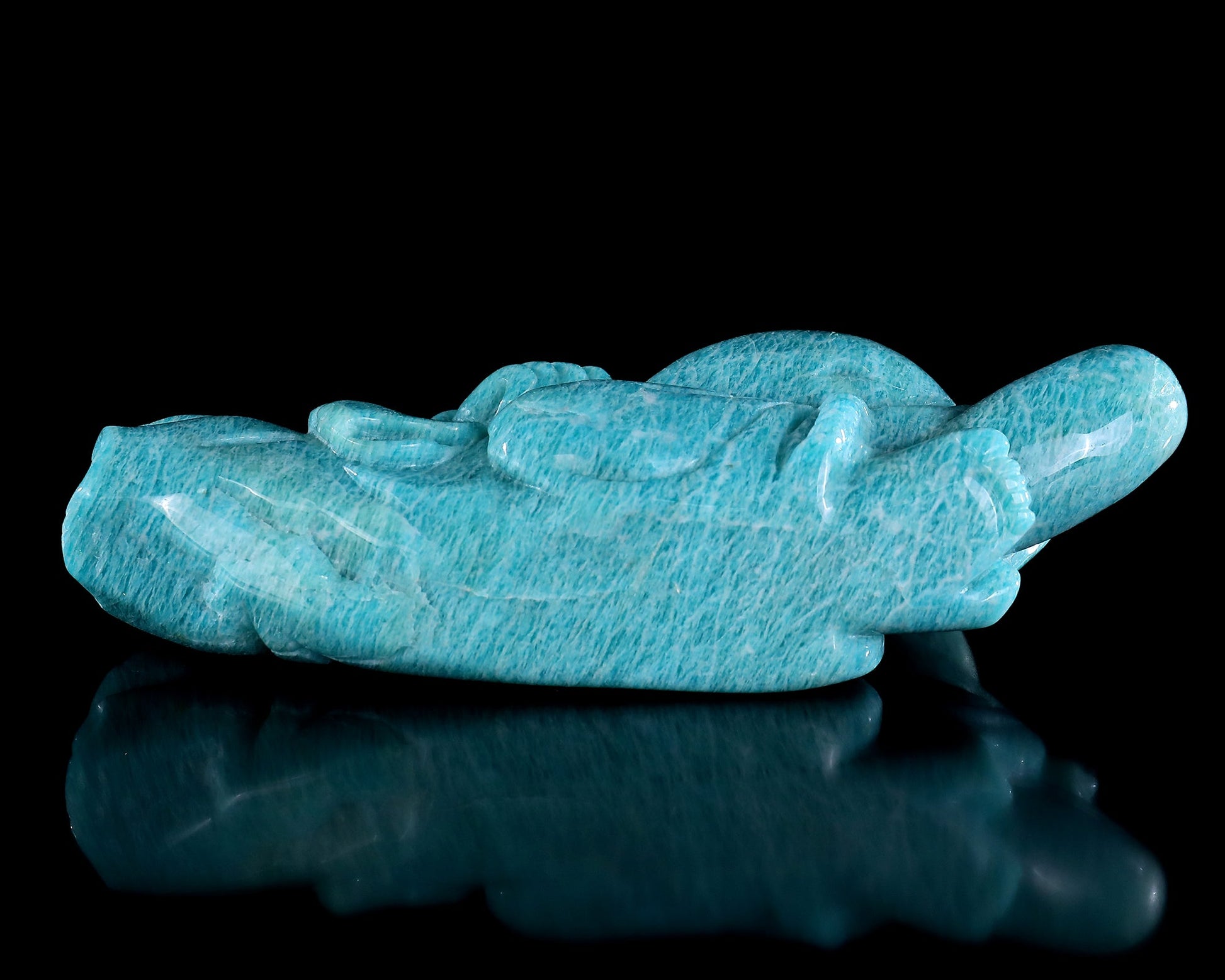 Nicedony 7.5" Amazonite Hand Carved Crystal Buddha Sculpture - View 9