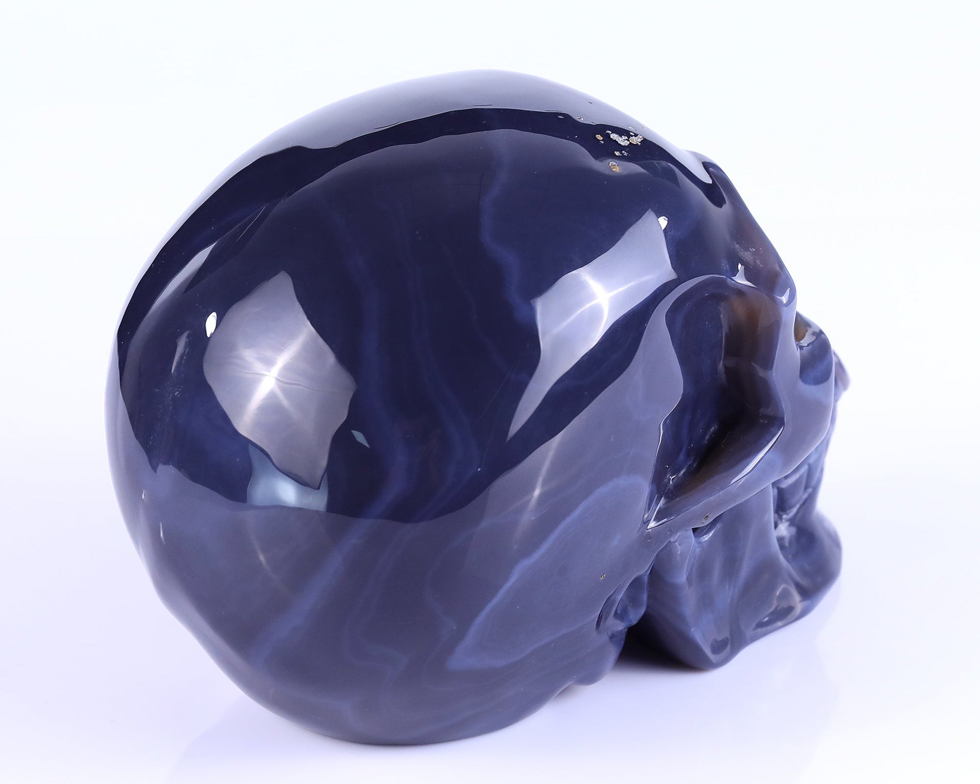 Nicedony 7.5" Amethyst Geode Agate Hand Carved Crystal Geode Skull Sculpture - View 6