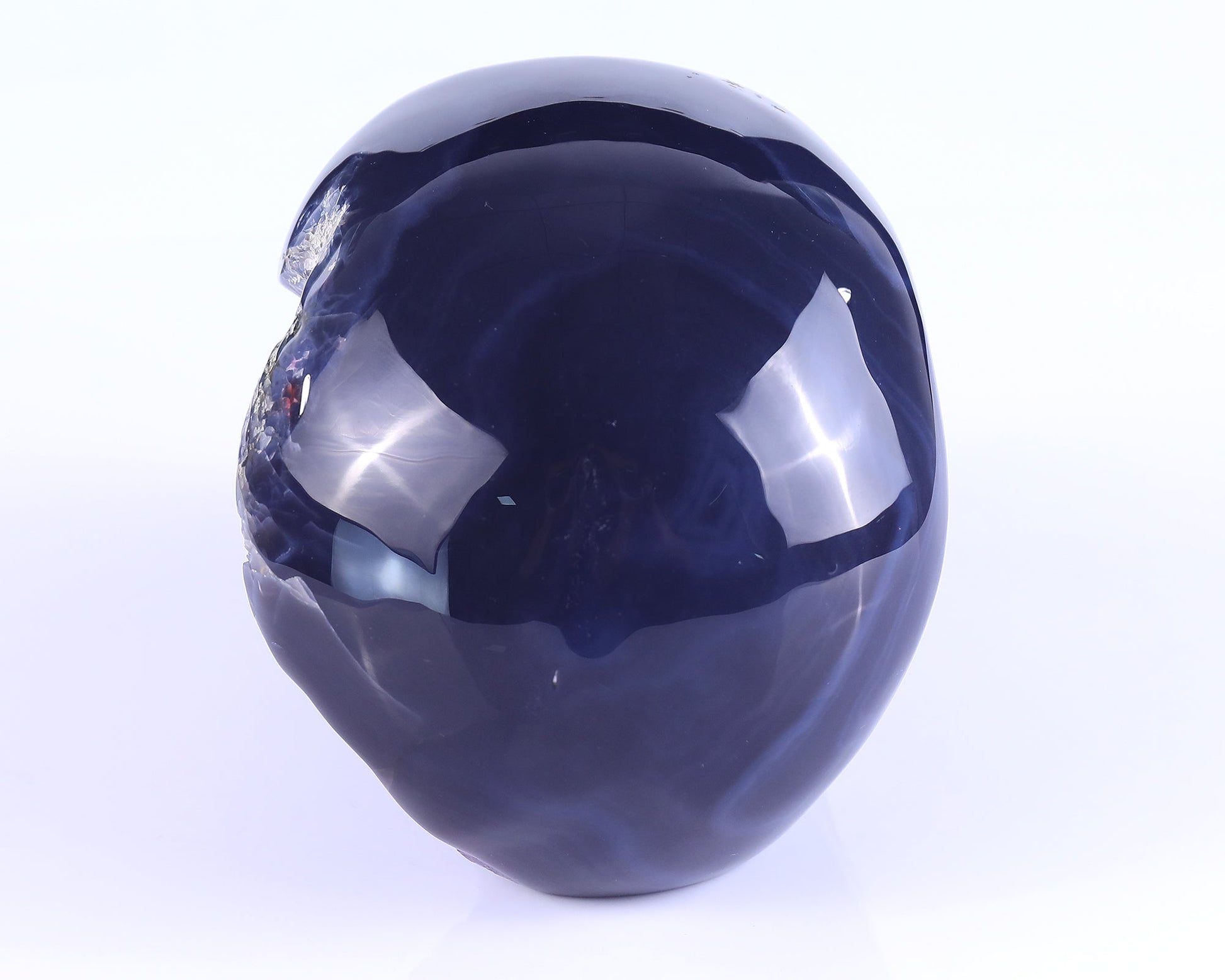 Nicedony 7.5" Amethyst Geode Agate Hand Carved Crystal Geode Skull Sculpture - View 7